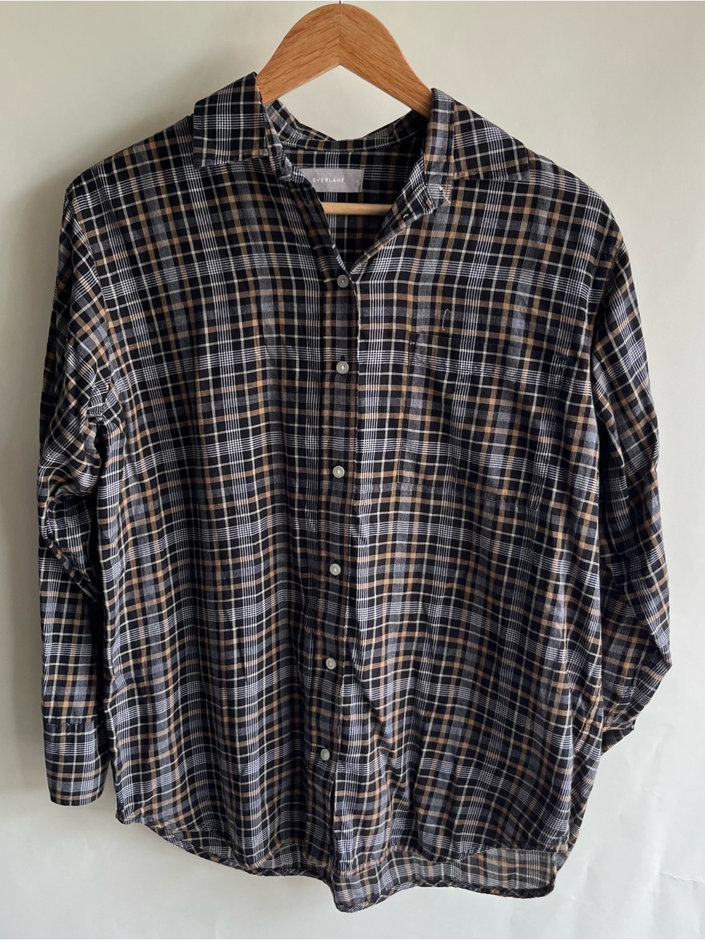 Everlane Plaid Button Up Shirt Sz 2 Women’s Long Sleeve Collared EUC